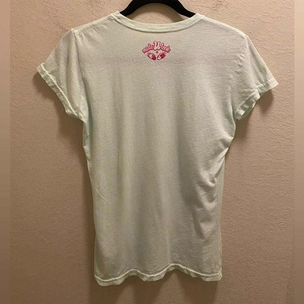 MadeULook Y2K Seafoam Green “Cotton Kandy” Short Sleeve Graphic Tee Size L